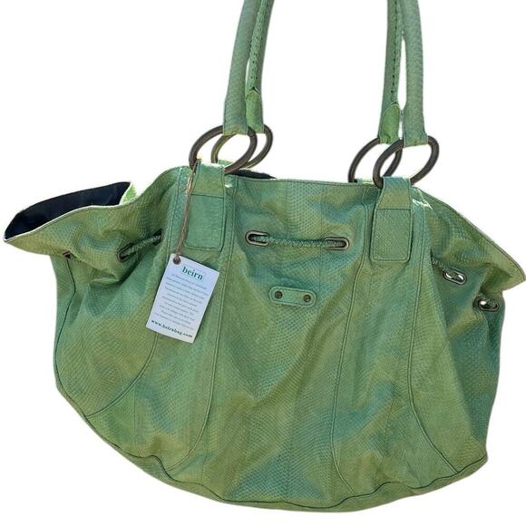 NWT Berin green reptile print bag, Large - Picture 3 of 5